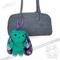 Load image into Gallery viewer, Plushie Dreadfuls - Teal Autism Rabbit Plush Keychain Accessory Keychain
