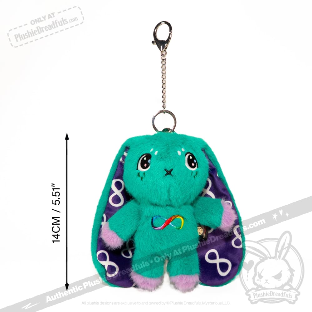Plushie Dreadfuls - Teal Autism Rabbit Plush Keychain Accessory Keychain
