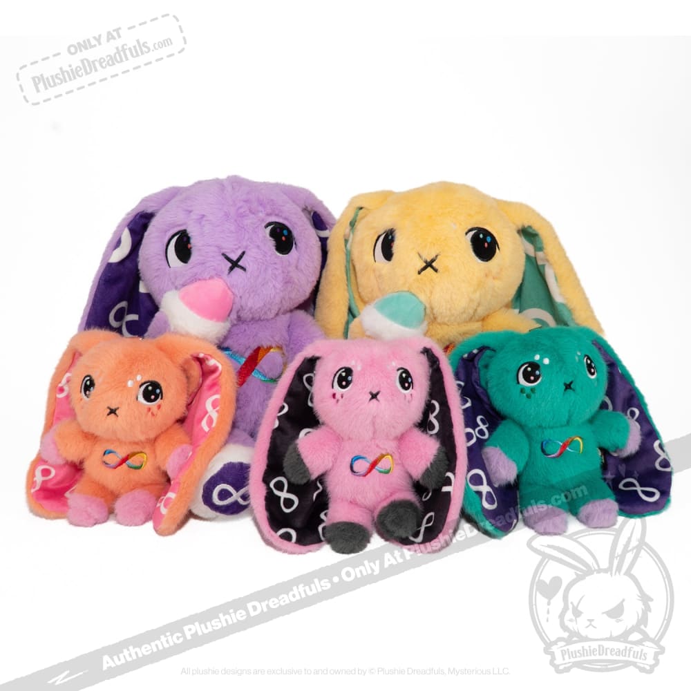 Plushie Dreadfuls - Teal Autism Rabbit Plush Keychain Accessory Keychain