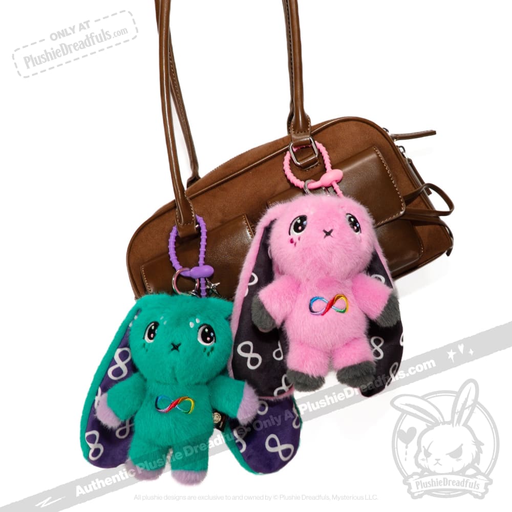 Plushie Dreadfuls - Teal Autism Rabbit Plush Keychain Accessory Keychain