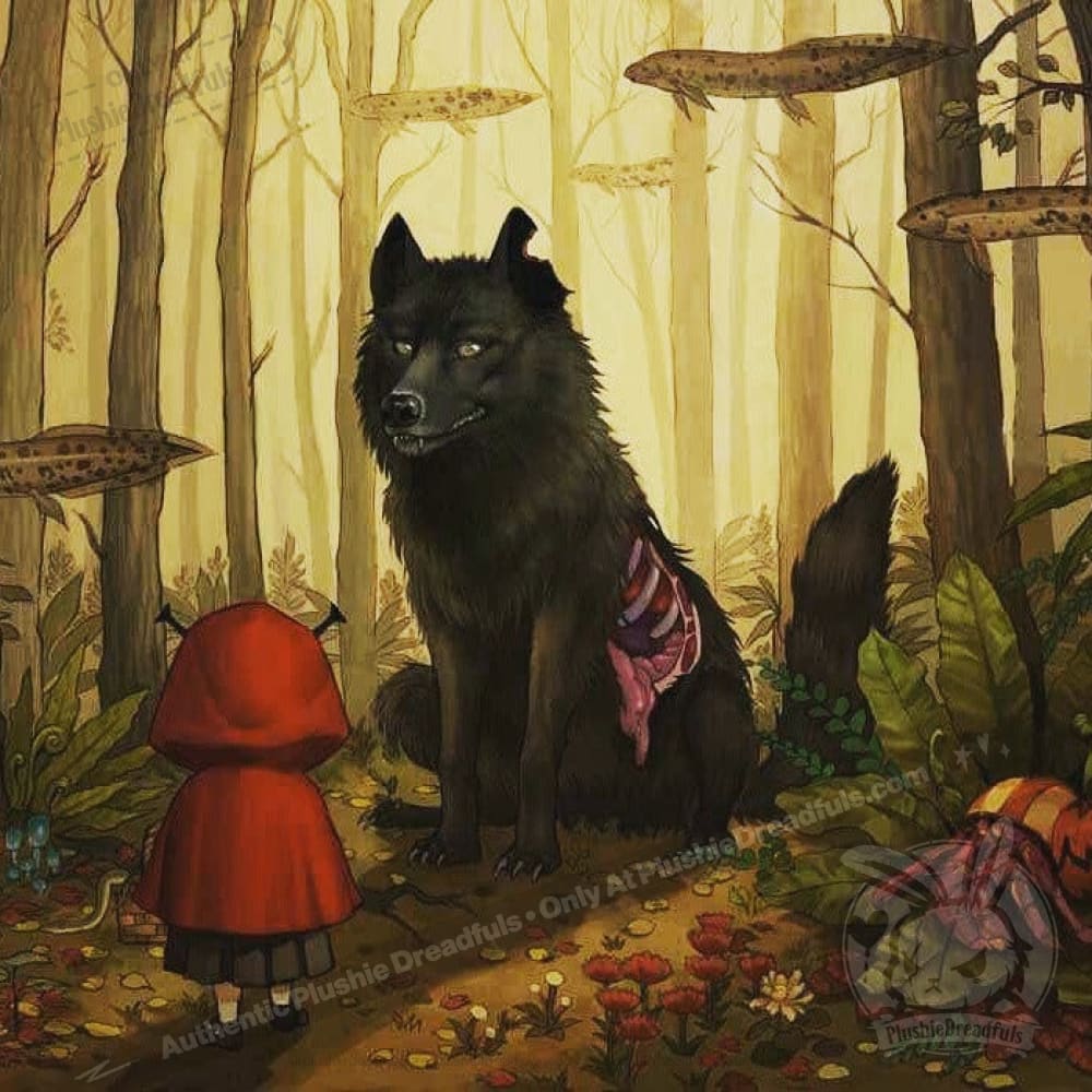 Red Riding Hood meets the Big Bad Wolf (Art Print) | Mysterious