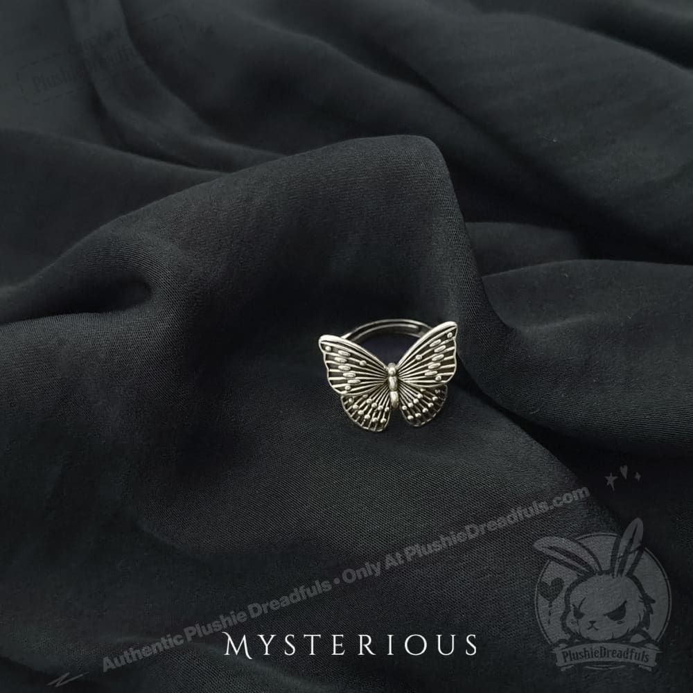 Royal Blue Butterflies Silver Jewelry and Tapestry Set - Mysterious