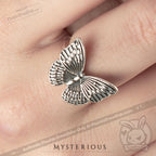 Royal Blue Butterflies Silver Jewelry and Tapestry Set - Mysterious