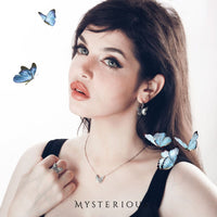 Load image into Gallery viewer, Royal Blue Butterflies Silver Jewelry and Tapestry Set - Mysterious

