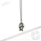 Silver Patchwork Lop Bunny Necklace - Mysterious