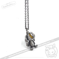 Load image into Gallery viewer, Silver Patchwork Lop Bunny Necklace - Mysterious
