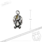 Silver Patchwork Lop Bunny Necklace - Mysterious