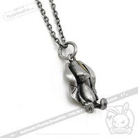 Load image into Gallery viewer, Silver Patchwork Lop Bunny Necklace - Mysterious
