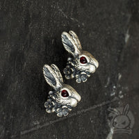 Load image into Gallery viewer, Silver Rabbit Earrings - Mysterious

