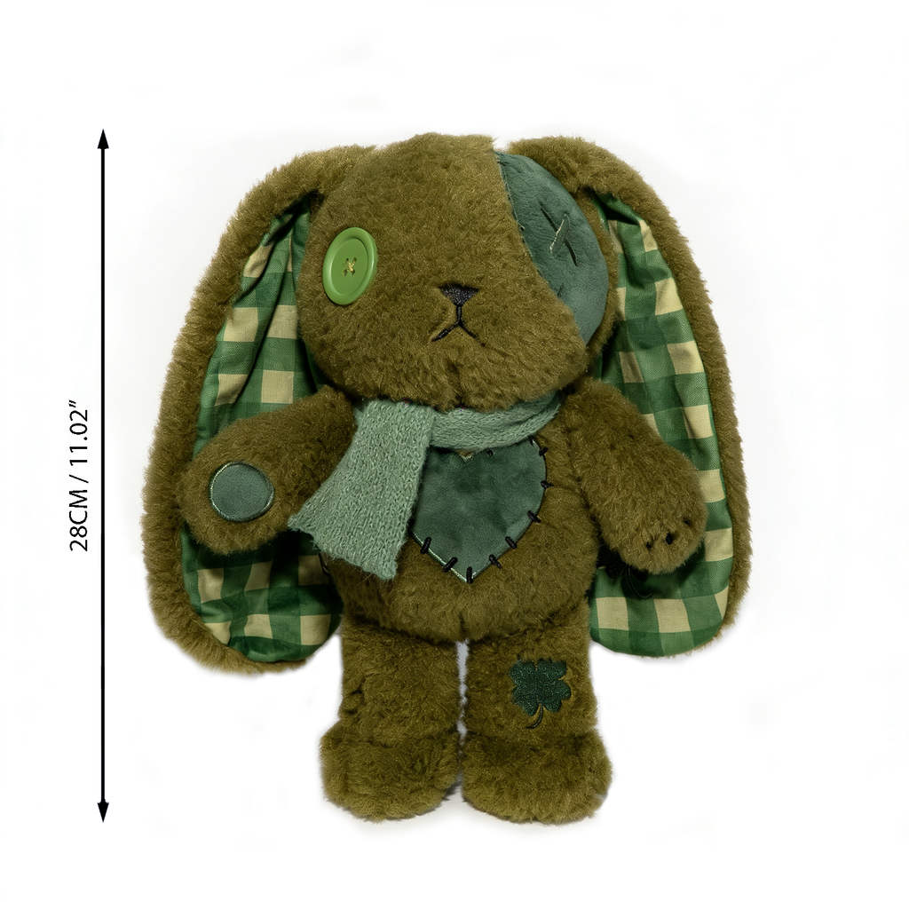 Plushie Dreadfuls - Lucky Green Plaid Love Rabbit - Plush Stuffed Animal
