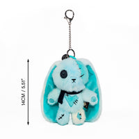 Load image into Gallery viewer, Plushie Dreadfuls - Blue Ice Love Rabbit Plush Keychain Accessory - Mysterious
