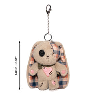 Load image into Gallery viewer, Plushie Dreadfuls - Plaid Love Rabbit Plush Keychain Accessory - Mysterious
