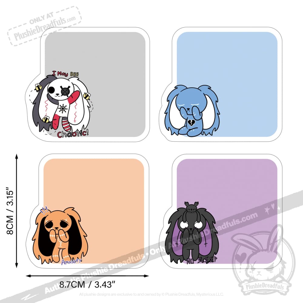 Plushie Dreadfuls - Sticky Note Four Pack notepad