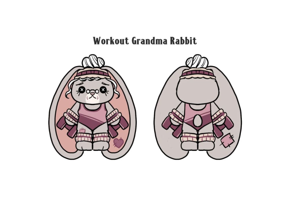 Workout Grandma Rabbit - Plush Stuffed Animal - toy